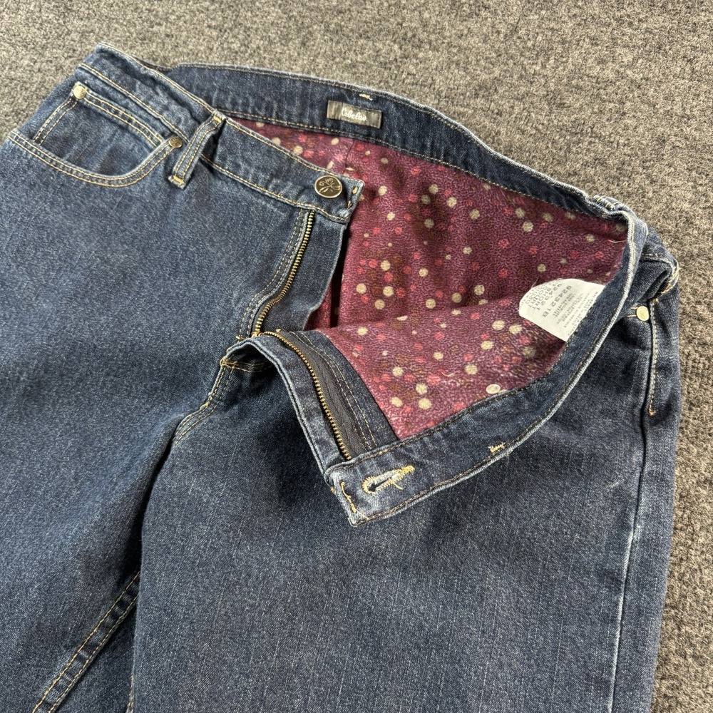Cabelas Jeans Womens 12 Short Blue Flannel Lined Cotton Denim Outdoors
